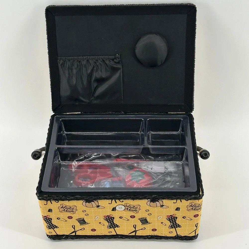 Dyno Sewing Craft Basket Handle Yellow Black Fabric Wicker Trim‎ Accessories NEW
